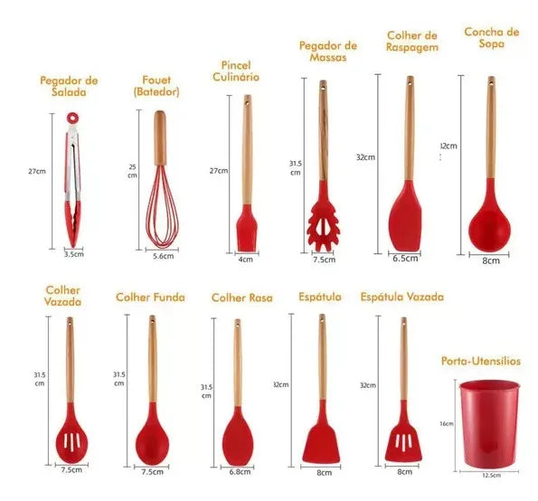 Conjunto de Utensílios de Cozinha 12 peças